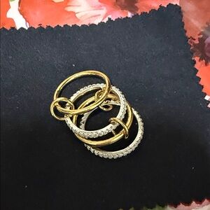 Elegant Gold and Silver Women's Ring Set